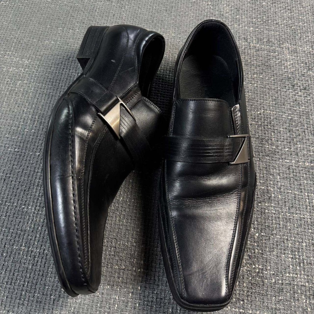 B&B by SoftMoc Jerry Loafers Mens 46 Black Leather Square Toe Dress Shoes